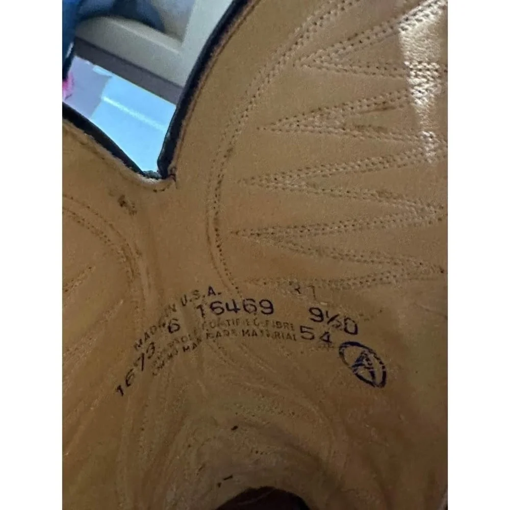 Old West Western Cowboy Boots Brown Leather Men’s Size 9.5D Classic Rodeo Style
